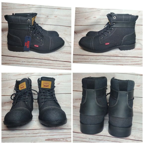 Men Black Levis Strauss & Co Comfort Denim Boots Style 51837501A Size 12 - Picture 4 of 12
